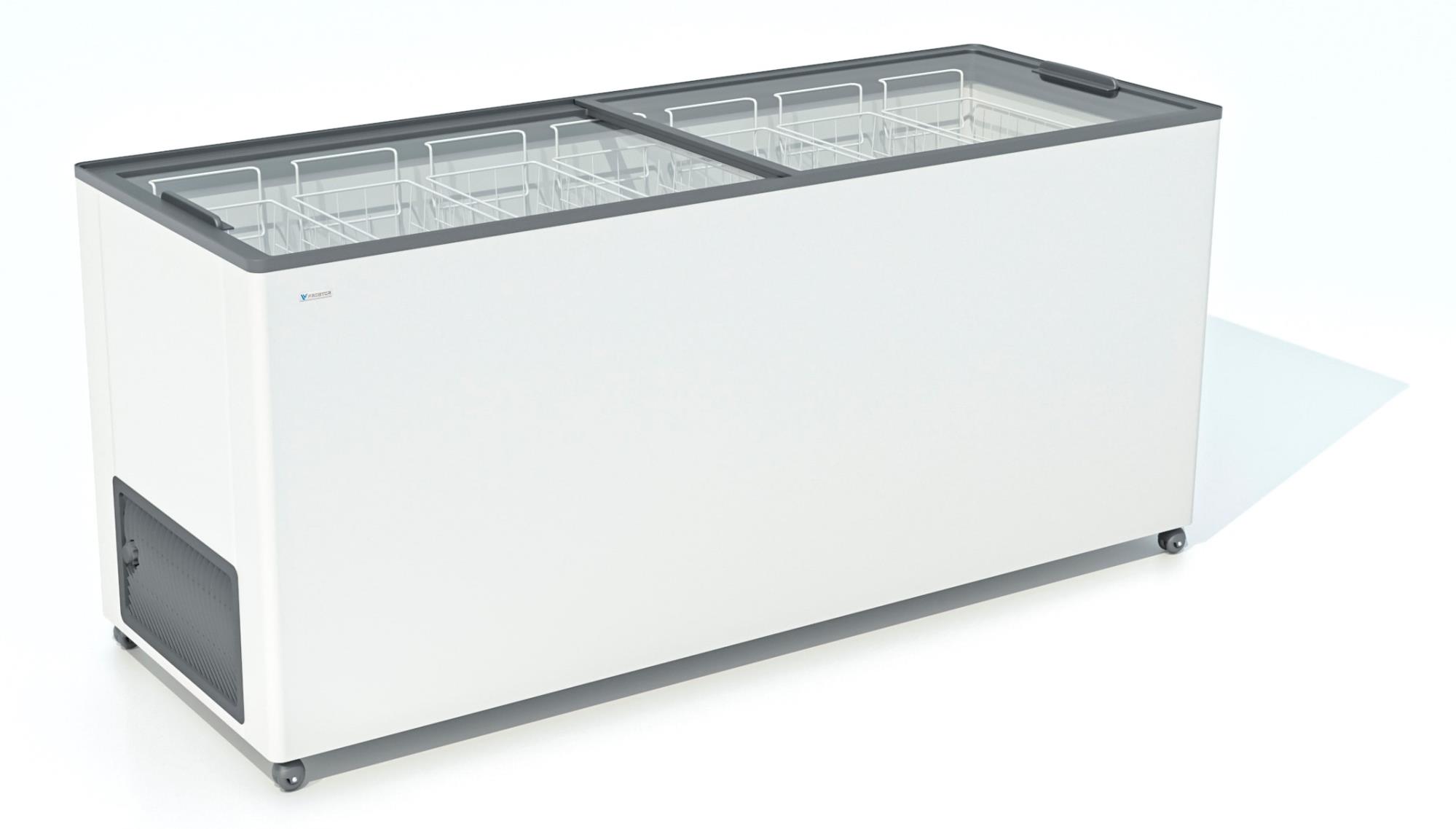 ЛАРЬ МОРОЗИЛЬНЫЙ FROSTOR F 600 С ПРЯМОЕ СТЕКЛО СЕРЫЙ (ПРОПАН)