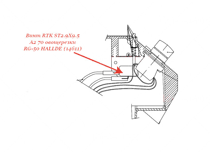 ВИНТ, RTK ST2.9X9.5 A2 70 для овощерезки Hallde
