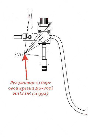 РЕГУЛЯТОР В СБОРЕ для овощерезки Hallde