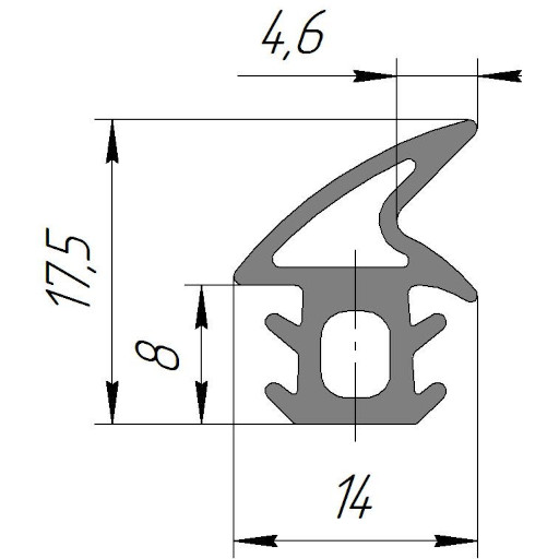 №190 Уплотнение силиконовое двери 754131089 для печи SMEG 754131089