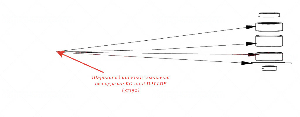 ШАРИКОПОДИПНИКИ, КОМПЛЕКТ RG-400i для овощерезки Hallde