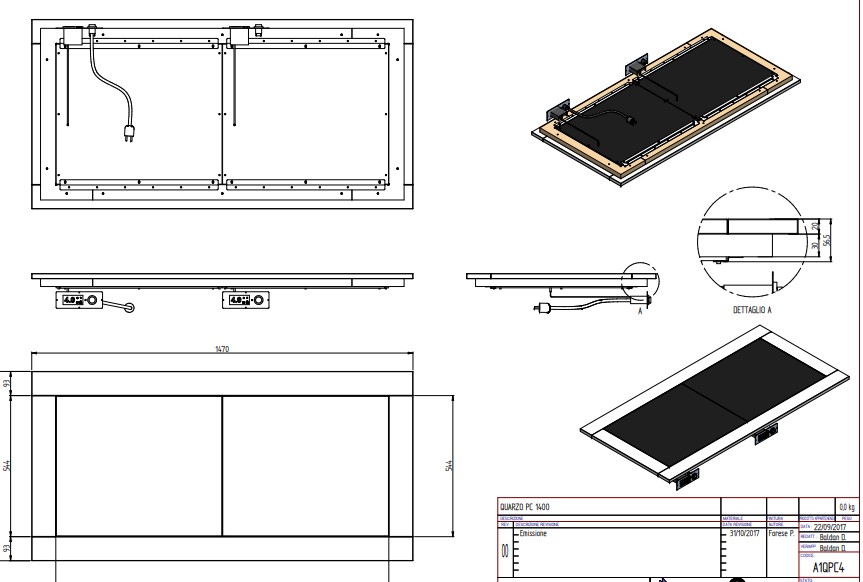 ПОВЕРХНОСТЬ ТЕПЛОВАЯ QUARZO PC 1400 ВСТР. ЦВЕТ 1114