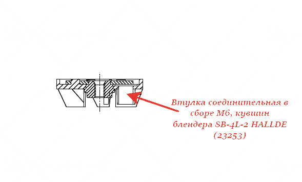 СОЕДИНИТЕЛЬНАЯ ВТУЛКА В СБОРЕ M6, КУВШИН для блендера Hallde
