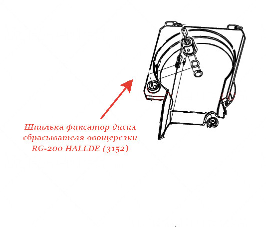 ШПИЛЬКА ФИКСАТОР ДИСКА СБРАСЫВАТЕЛЯ для овощерезки Hallde
