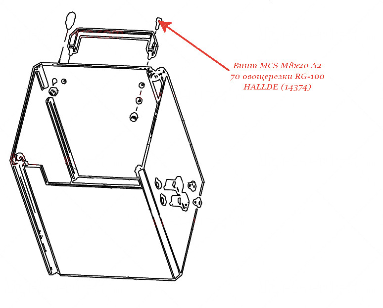 ВИНТ, MCS M8X20 A2 70 для овощерезки Hallde