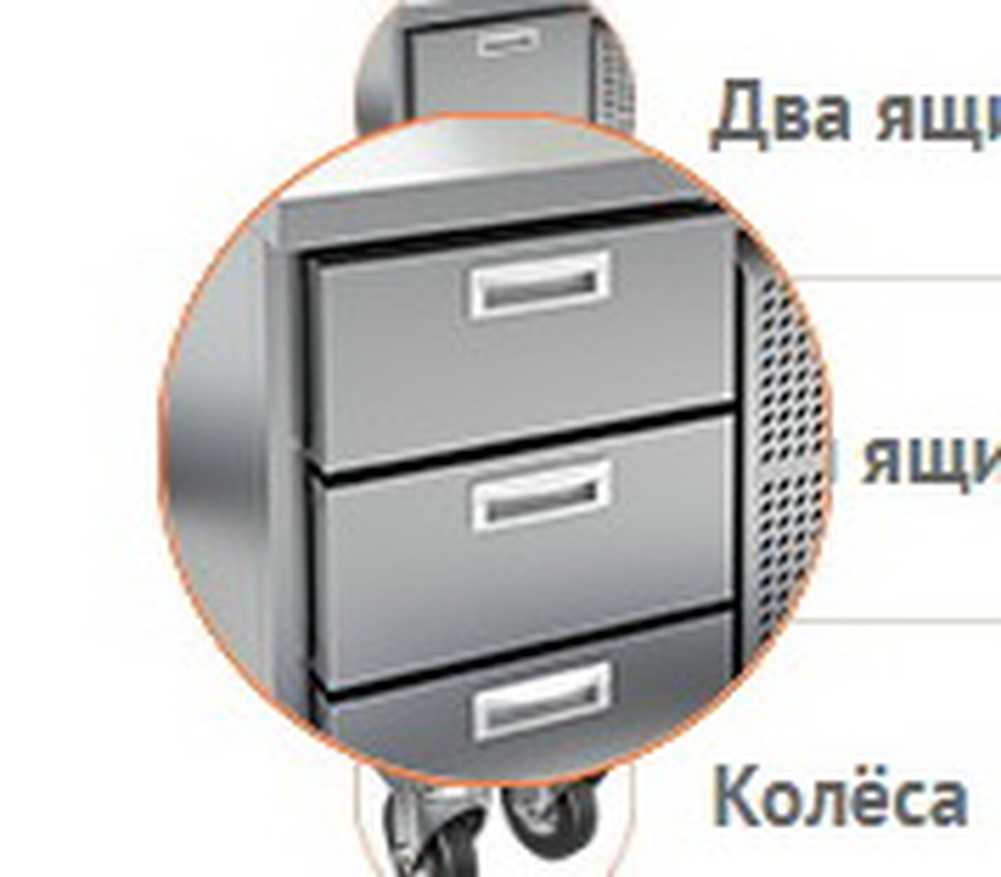 Три ящика (секция) для холодильных столов HiCold SL / PZ H0515