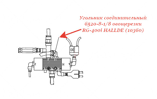 СОЕДИНИТЕЛЬНЫЙ УГОЛЬНИК, 6520-8-1/8 для овощерезки Hallde