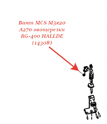 ВИНТ, MCS M3X20 A270 для овощерезки Hallde