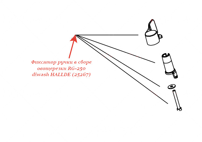 ФИКСАТОР РУЧКИ В СБОРЕ, diwash для овощерезки Hallde