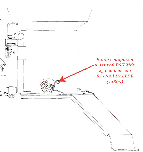 Шпилька винт SK6SS A4 для овощерезки Hallde