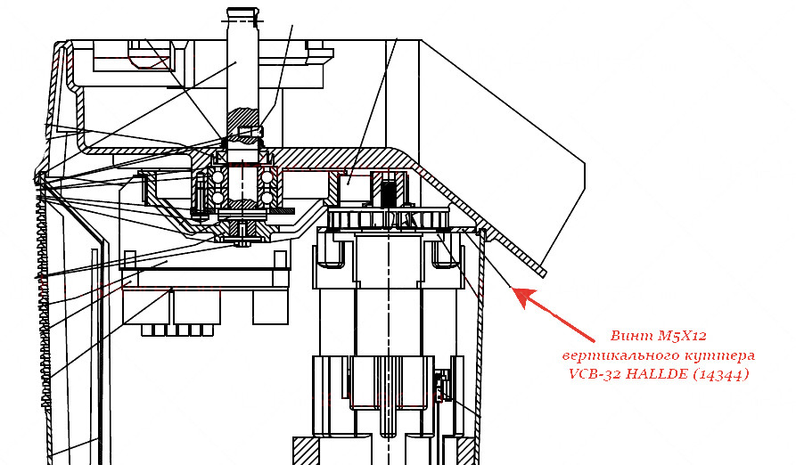 ВИНТ, M5X12 для куттера/овощерезки Hallde