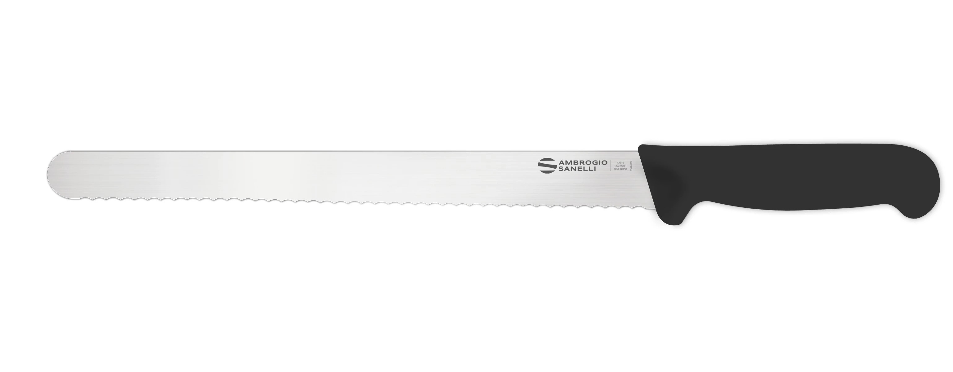 Нож Sanelli Ambrogio серии Supra, SP63032B, для хлеба с зубчатым лезвием 320 мм, черный