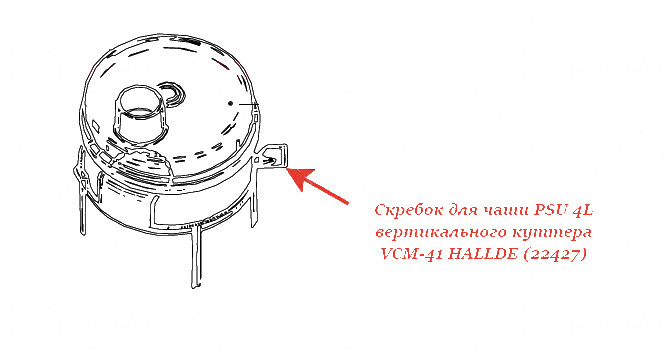 СКРЕБОК ДЛЯ ЧАШИ, PSU 4L для куттера Hallde