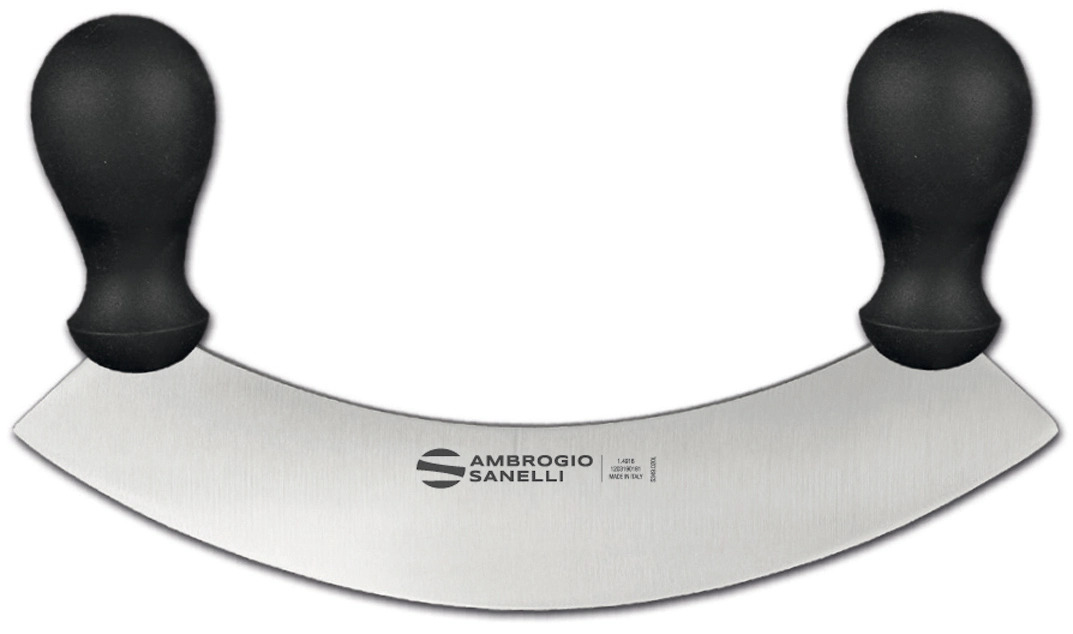 Нож Sanelli Ambrogio серии Supra, SC61025B, для сыра и масла полумесяц 250 мм, черный