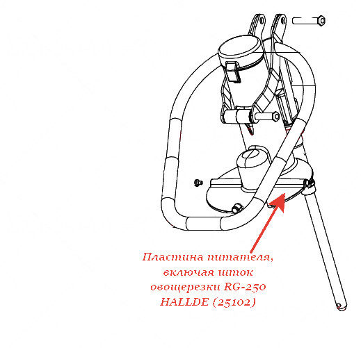 ПЛАСТИНА ПИТАТЕЛЯ, ВКЛЮЧАЯ ШТОК для овощерезки Hallde