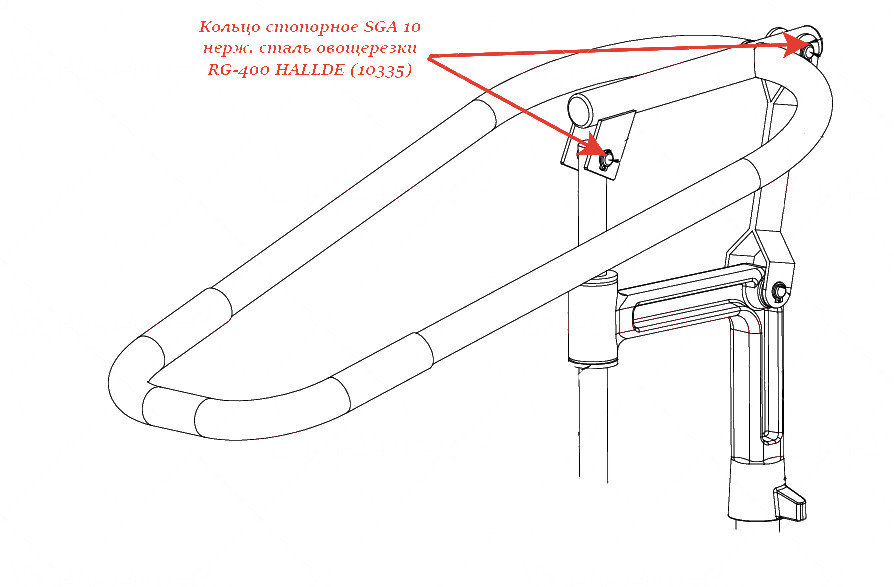 СТОПОРНОЕ КОЛЬЦО, SGA 10, НЕРЖ. СТАЛЬ для овощерезки Hallde