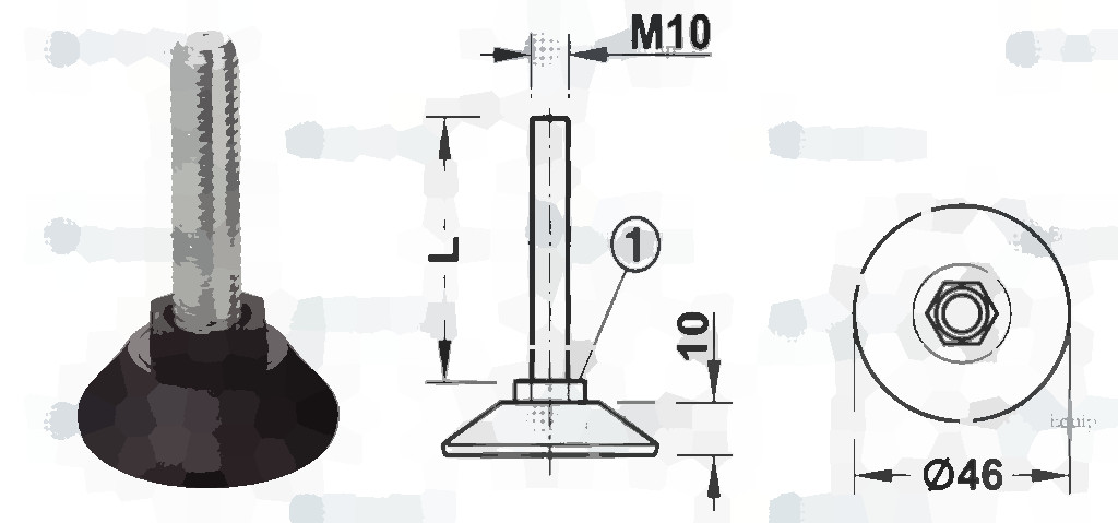 Винт регулировочный M10X30D30
