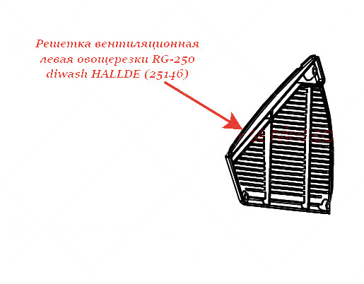 ВЕНТИЛЯЦИОННАЯ РЕШЕТКА, ЛЕВАЯ для овощерезки Hallde