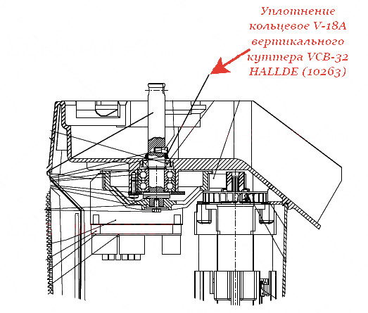 КОЛЬЦЕВОЕ УПЛОТНЕНИЕ V-18A для куттера/овощерезки Hallde