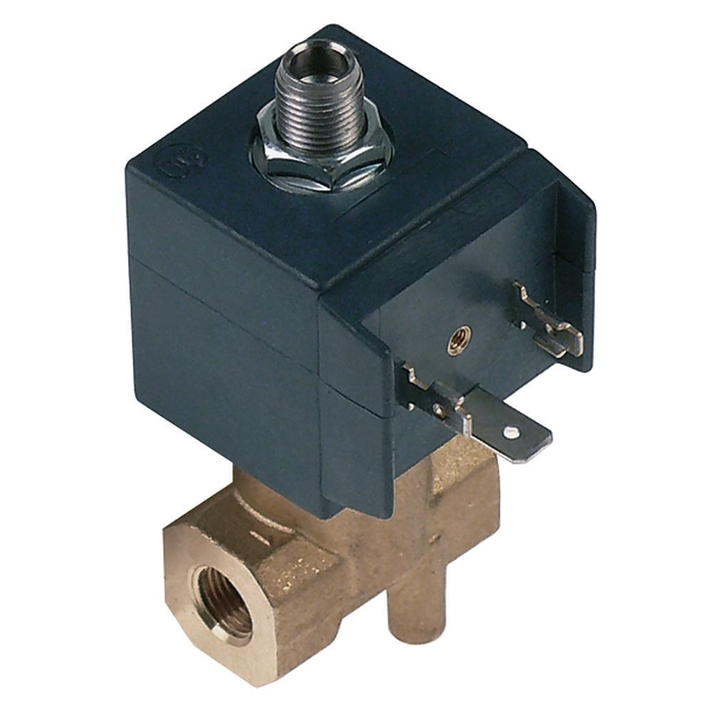 Клапан электромагнитный 1/8&amp;quot; 24В выход 1/8&amp;quot;мм латунь DN 28мм Д 35мм вход 1/8&amp;quot; 3-ходов. 0280010